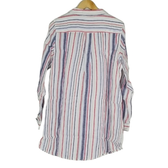 Linen Artisan NY 100% Linen Striped Button Up Size XL - Picture 3 of 16
